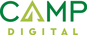 Green and light green "CAMP DIGITAL" logo with stylized "A".